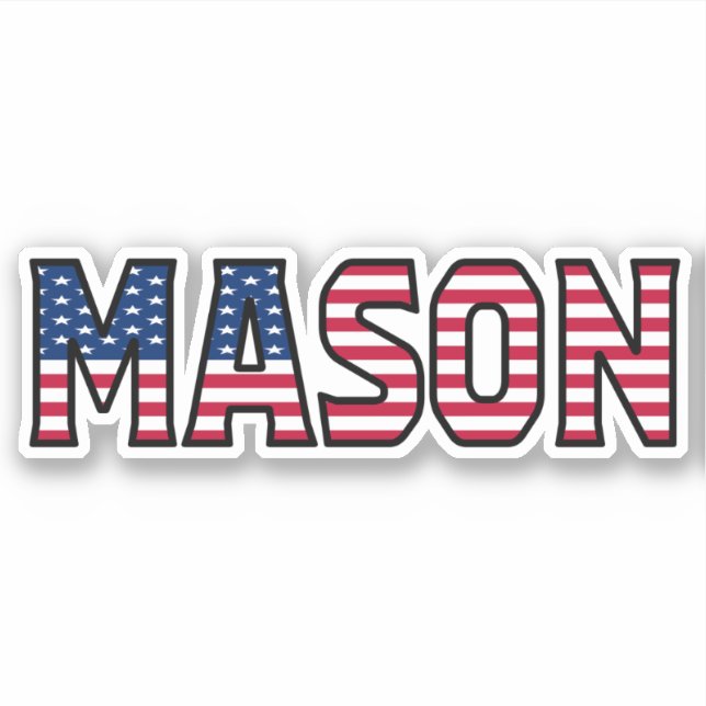 Mason Prénom USA Sticker Stickerset (Devant)