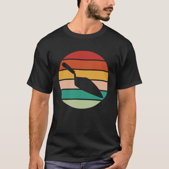 Mason Retro Sunset Vintage Bricklayer T-Shirt (Front)