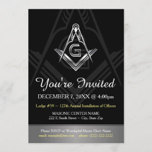 Masonic Annual Installation of Officers Invitation