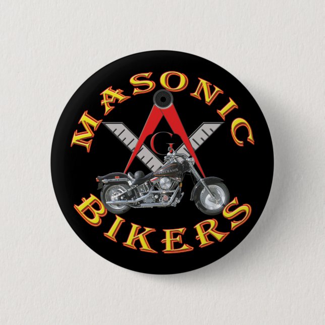 Masonic Bikers 2 Inch Round Button (Front)