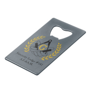 Masonic bottle opener card credit card bottle opener