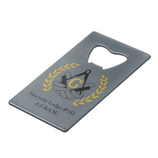 Masonic bottle opener card credit card bottle opener