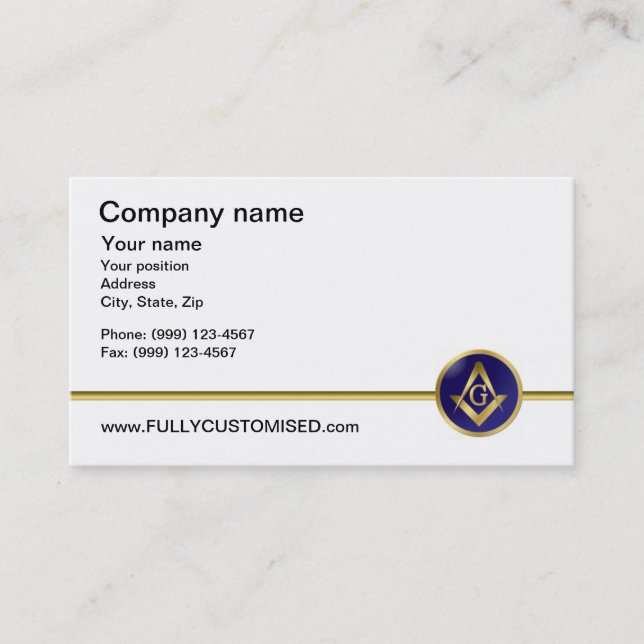 Masonic Business Card (Front)