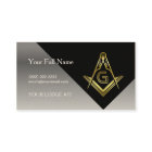 Masonic Business Card Designs | Black Gold Silver