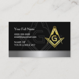 Masonic Business Cards   Black, Gold & Silver