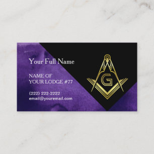 Masonic Business Cards   Grand Lodge Purple Gold