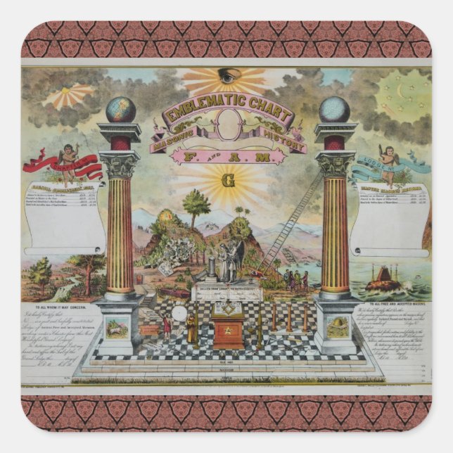Masonic Chart 2 Square Sticker (Front)