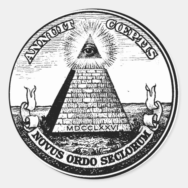 masonic classic round sticker (Front)
