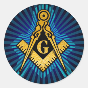 Masonic Compass and Square Classic Round Sticker