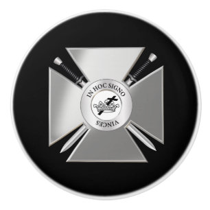Masonic cross ceramic knob