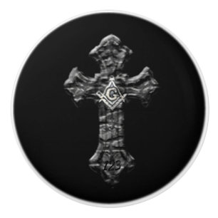 Masonic Cross Ceramic Knob