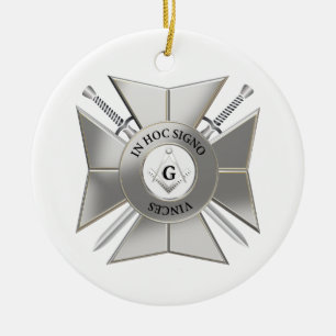 Masonic cross ceramic ornament