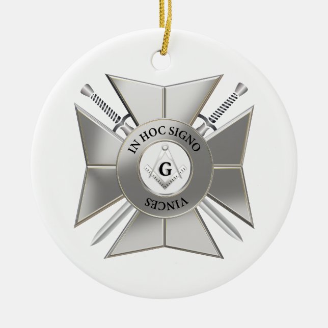 Masonic cross ceramic ornament (Front)