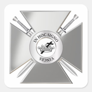 Masonic cross square sticker