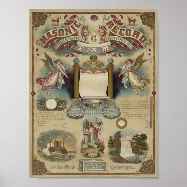 Masonic Diploma Certificate Poster (Front)