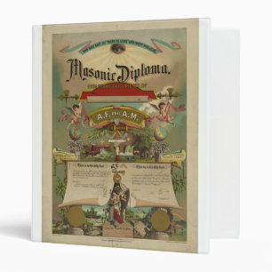Masonic Diploma Freemason Freemasonry 1891 Binder