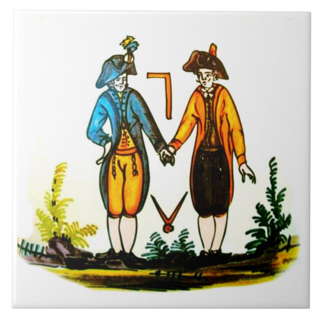 Masonic Dutch Blue Tile 18th Century (Front)
