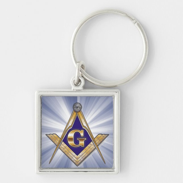 Masonic Emblem Square and Compass Keychain (Front)