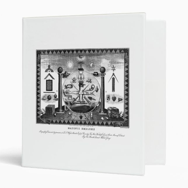 Masonic Emblems Chart from 1874 Binder (Front/Inside)