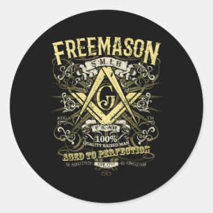 Masonic Est 1717 Distressed Classic Round Sticker