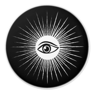Masonic eye ceramic knob