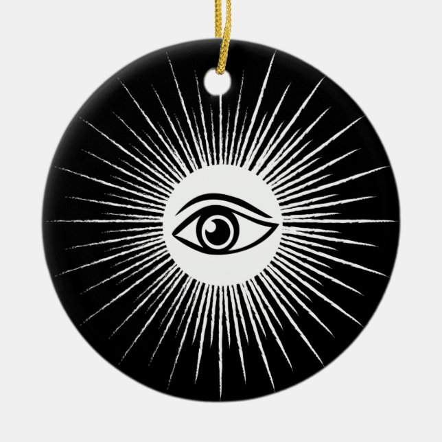 Masonic eye ceramic ornament (Front)