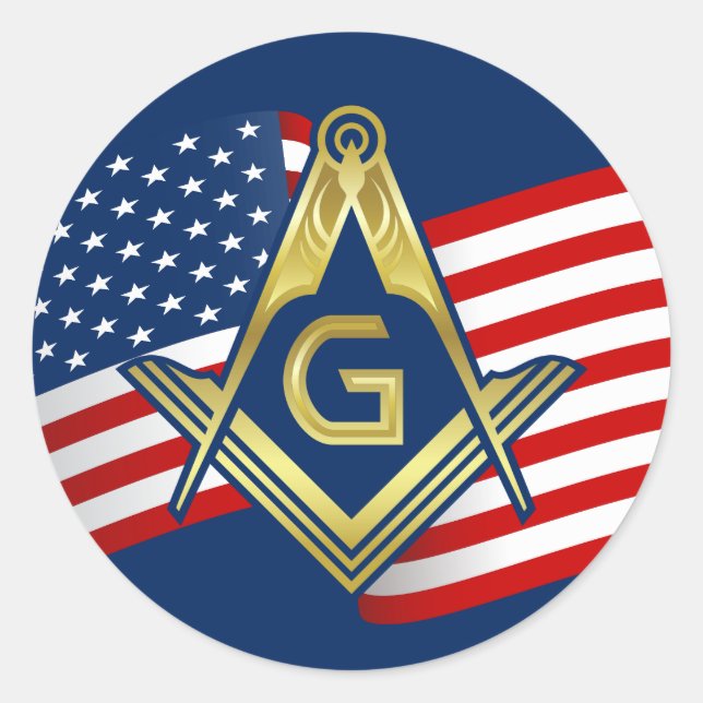 Masonic Flag Stickers | Freemason Square & Compass (Front)