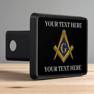 Masonic Freemason Square and Compass Blue Trailer Hitch Cover