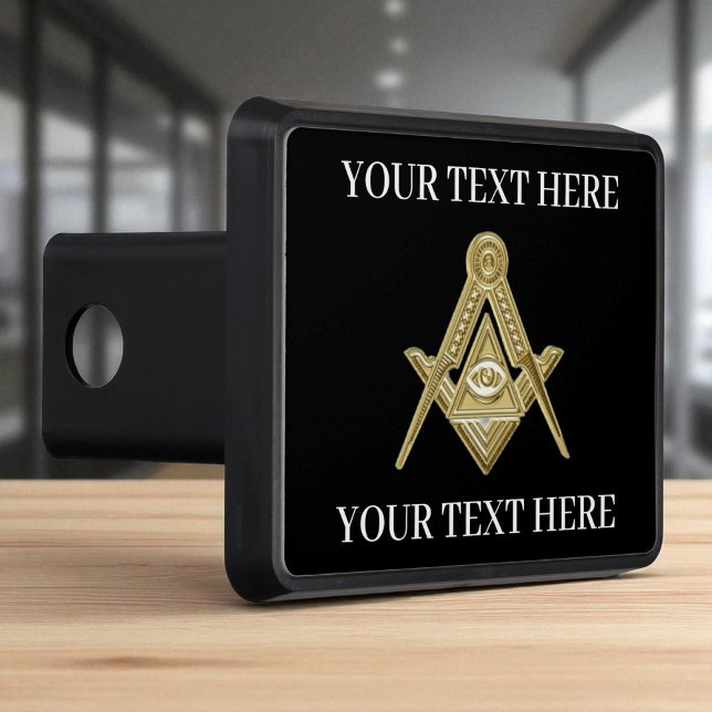 Masonic Freemason Square and Compass Blue  Trailer Hitch Cover (Creator Uploaded)