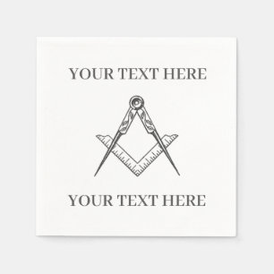 Masonic Freemason Square and Compass  Napkin