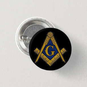 Masonic Freemasons Masonry Oes Square and Compass 1 Inch Round Button