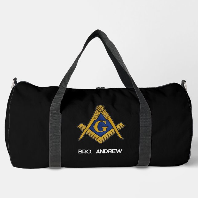 Masonic Freemasons Masonry Oes Square and Compass Duffle Bag (Front)