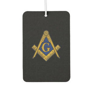 Masonic Freemasons Square and Compass Black Air Freshener