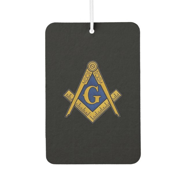 Masonic Freemasons Square and Compass Black Air Freshener (Front)