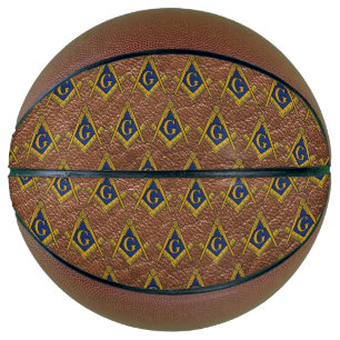 Masonic Freemasons Square and Compass Leather Basketball