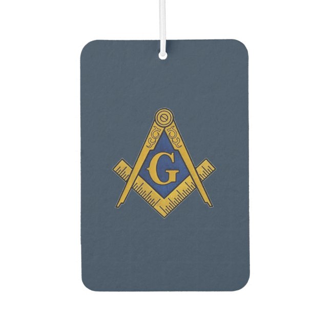 Masonic Freemasons Square and Compass Navy Blue Air Freshener (Front)