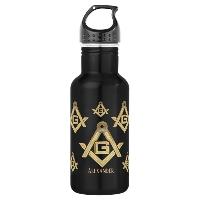 Masonic Golden Rush 532 Ml Water Bottle (Front)