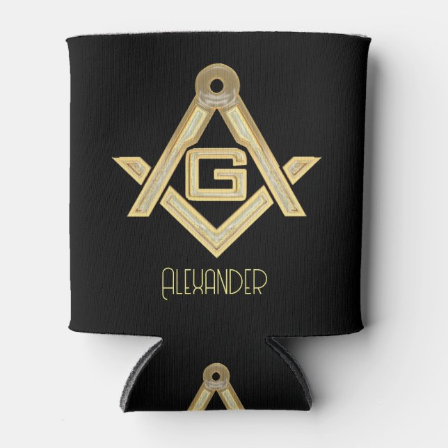 Masonic Golden Rush Can Cooler (Front)