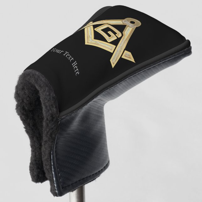 Masonic Golden Rush Golf Head Cover (3/4 Front)