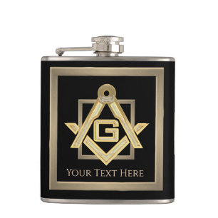 Masonic Golden Rush Hip Flask