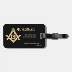 Masonic Golden Rush Luggage Tag