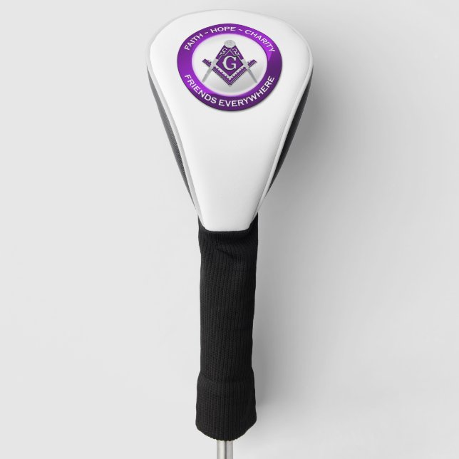 Masonic Golf Head Cover Purple (Front)