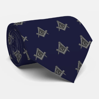 Masonic Masonry Blue Freemason Pattern Tie
