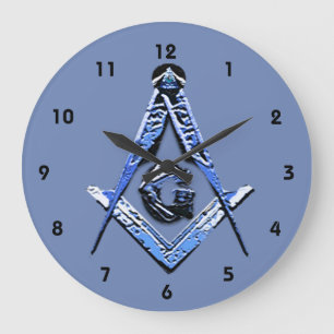 Masonic Minds (Blue) Large Clock