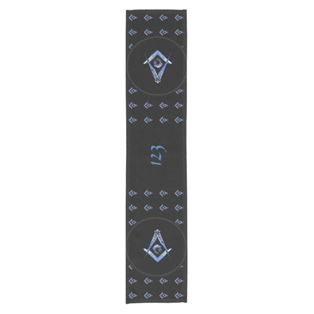 Masonic Minds (Blue) Short Table Runner (Front)
