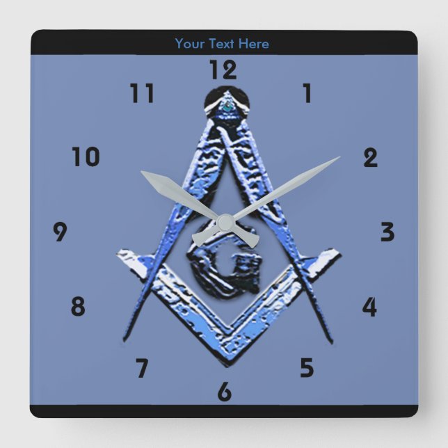 Masonic Minds (Blue) Square Wall Clock (Front)
