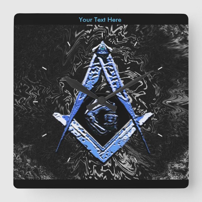 Masonic Minds (BlueSwish) Square Wall Clock (Front)