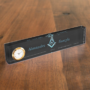 Masonic Minds (BrightLightBlue) Nameplate