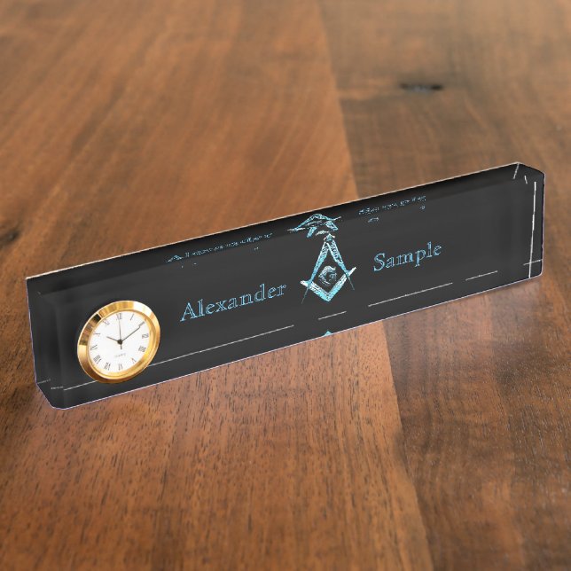 Masonic Minds (BrightLightBlue) Nameplate (Side)