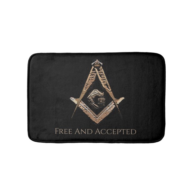 Masonic Minds (BrownishGold) Bath Mat (Front)